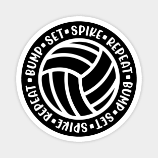 Bump Set Spike Repeat Volleyball Cute Funny Magnet